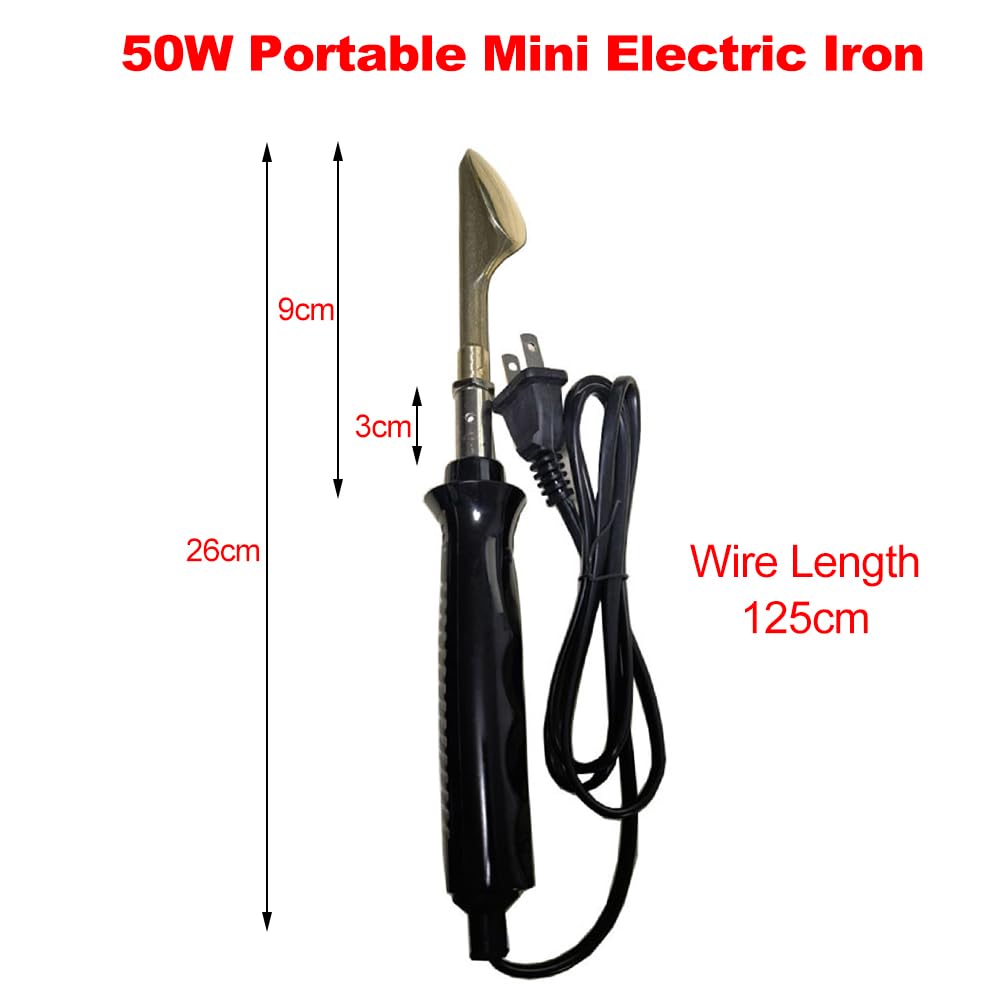 50W 110V Portable Mini Electric Iron for Leather Clothing Bag Shoes Car Electric Soldering Iron Wrinkle Removal Leather Surface Craft Hand