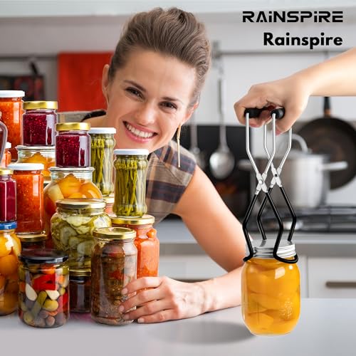 Black Heavy Duty Canning Tongs - Sturdy Stainless Steel Jar Lifter