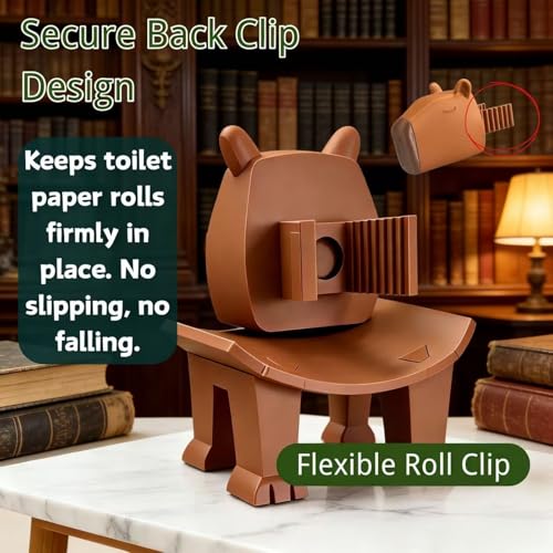 Capybara Toilet Roll Holder - Brown, 3D Printed Bathroom Decor
