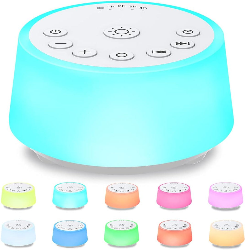 Skiennix Color Noise Sound Machine - 10 Colors, 25 Soothing Sounds, Adjustable Brightness | Perfect for Adults & Kids
