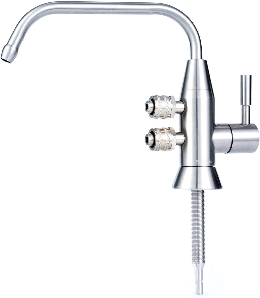 Alkaline Water Faucet, 1/2" Two spout ionizer Faucet Stainless Steel for Alkaline Water Ionizer Filtration System
