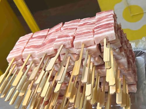 8 Inch Bamboo Skewers - 200 Pcs Natural Paddle Picks for Appetizers