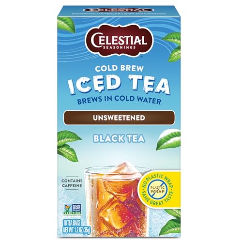Celestial Seasonings Unsweetened Black Tea Cold Brew Tea Bags 18 Count
