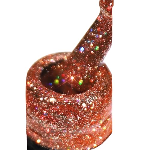 Pink Glitter Gel Nail Polish Reflective 7.5ml Manicure Salon