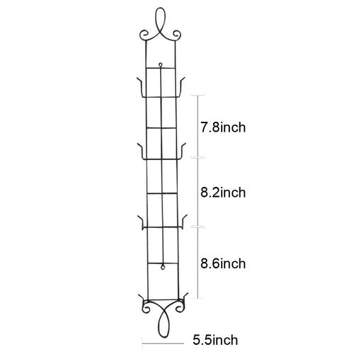 HOHIYA 42 Inch Plate Hangers Wall Display Rack 2 Pack Metal 4-Tier Vertical Heavy Duty Holder for Collectible Plates Picture Frames Artwork Taiwan Made Black
