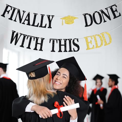 Doctor of Education Graduation Party Banner - Congrats EDD Decorations