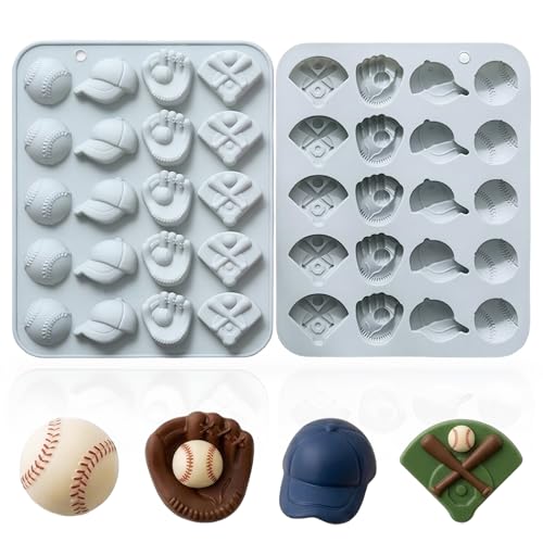 20-Cavity Baseball Silicone Mold for Cake & Candy Decorating