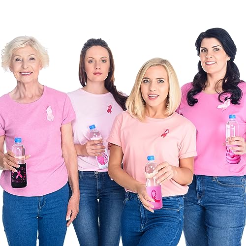 Breast Cancer Awareness Can Cooler Sleeves - 24 Pack Neoprene Drink Holders