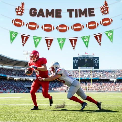 Football Party Decorations - 3 Pcs Banner Garland Set for Game Day