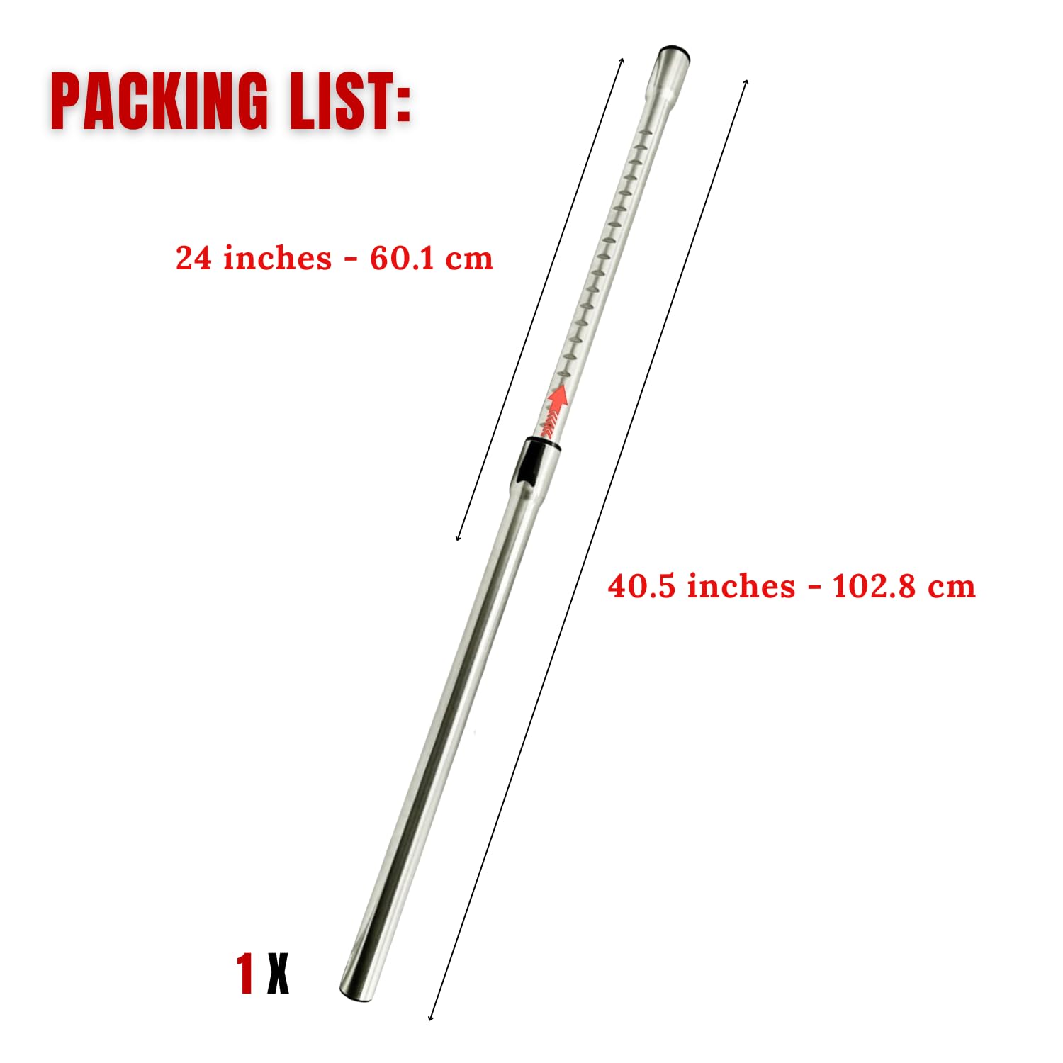 1-3/8'' Stainless Steel Vacuum Extension Wand Compatible with Miele C1 C2 C3 & Vacuums using 1 3/8 Inch Accessories & Attachments - 35mm Vacuum Extension Tube Replacement, Extends Up to 41.7" Long