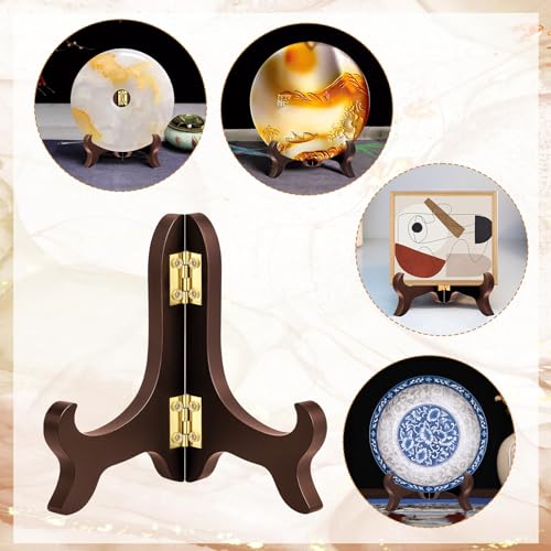 4-Inch Wooden Plate Holder Stand for Display - Fyntave