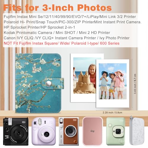 Fintie Mini Photo Album for 2x3 Inch Photos - 52 Pocket Travel Memory Book