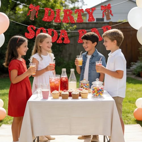 Dirty Soda Bar Banner Sign for Teen Parties - 6ft Glitter Decor