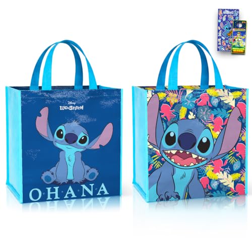 Disney Stitch Tote Bag Set - 2 Large Reusable Grocery Bags