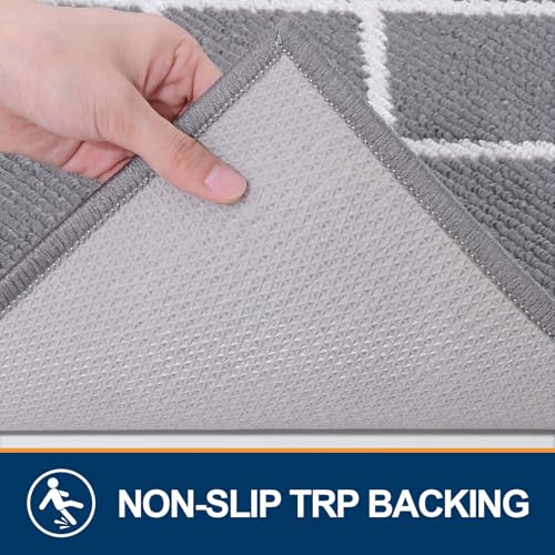 Finchitty Indoor Door Mat, 32" x 20" Grey Non-Slip Absorbent Floor Mat