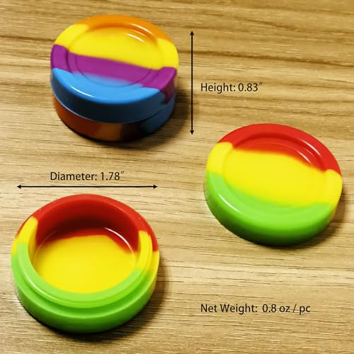 11ml Round Silicone Wax Concentrate Containers - Set of 3 Assorted Colors