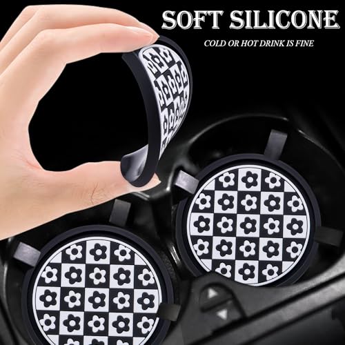 2 Pack Non-Slip Silicone Car Cup Holder Coasters - 2.75 Inch