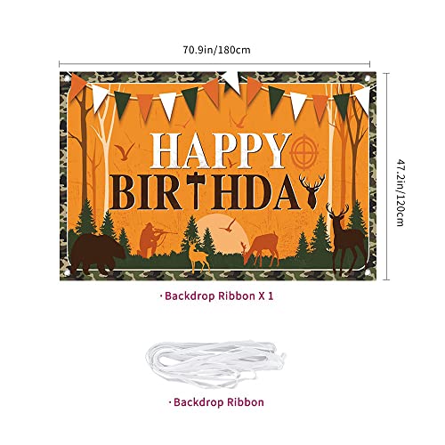 Camo Hunting Birthday Party Banner Backdrop 70x47 Inch