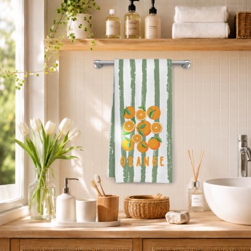 Orange Citrus Kitchen Towels - Decorative Hand Towels 16x24