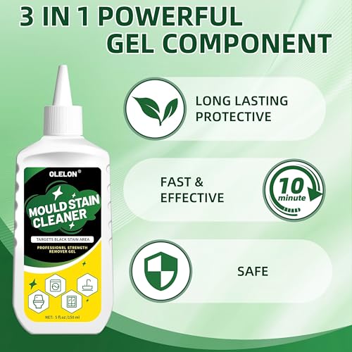 OLELON Mold Stain Remover Gel - 5 Fl Oz (Pack of 2) for Washing Machine & Tile Grout