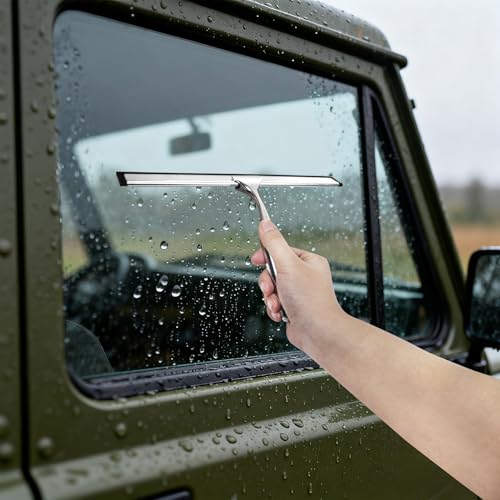 10-Inch Shower Squeegee - Stainless Steel & TPR Rubber for Streak-Free Cleaning