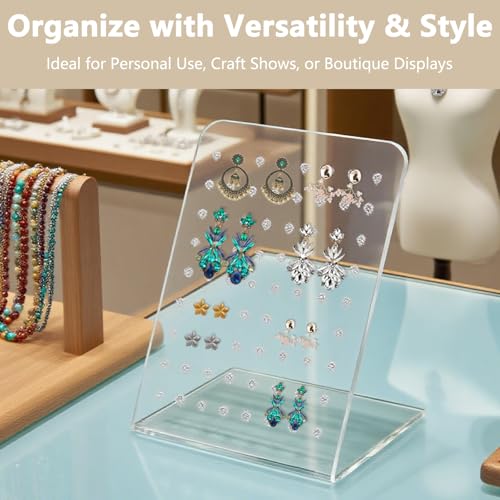 Acrylic Earring Holder Organizer - 72 Holes for Studs (2 Pack)