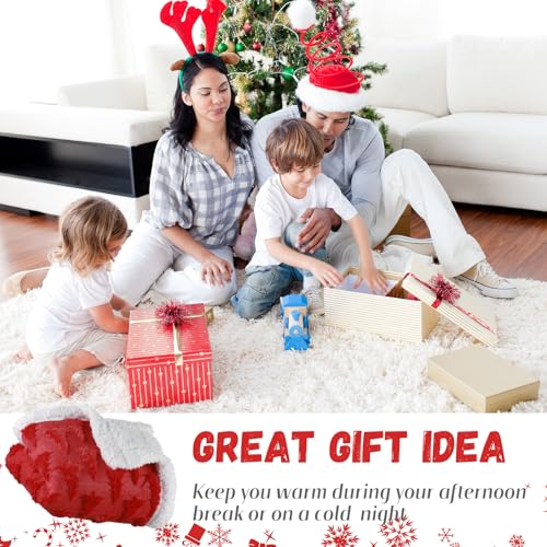Remagr Christmas Sherpa Throw Blanket 50x60 Inches with 3D Xmas Tree - Red Variation