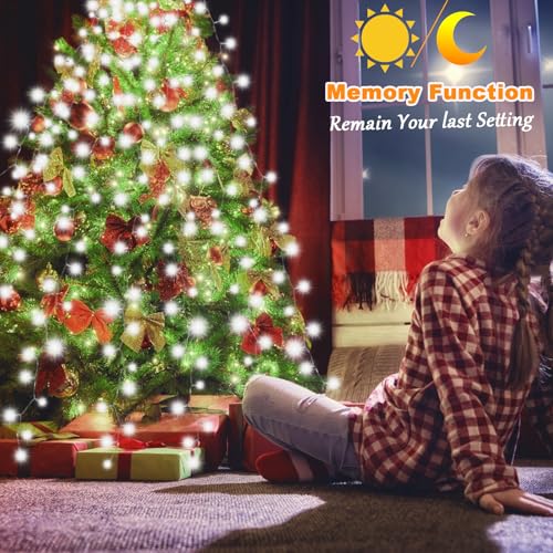 Multicolor/Cold White Christmas Tree Lights with Ring, 400 LEDs, 7.5ft, Remote Control