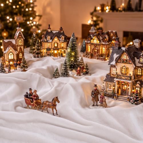 2 Pack Christmas Snow Blanket Roll - 5 x 10 ft Faux Fleece for Holiday Decor - White
