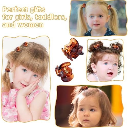 Mini Hair Claw Clips 12-Piece Tortoise Brown Small Hair Accessories