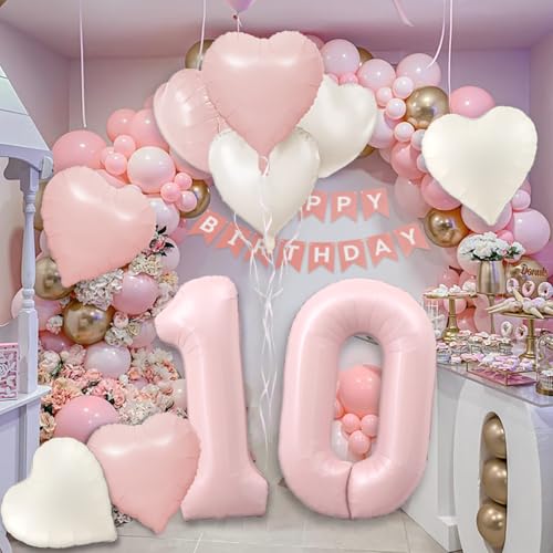 40 Inch Dusty Pink Number 1 Balloon for Girls' Birthday Party