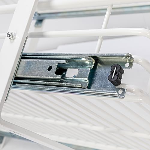 Household Essentials Glidez Multipurpose Paint-Finished Steel Pull-Out/Slide-Out Storage Organizer for Under Cabinet Use - 2-Tier Design - Fits Standard Size Cabinet or Shelf, White