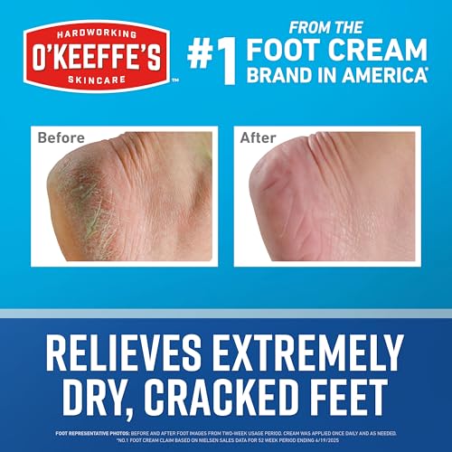 O'Keeffe's Healthy Feet Cream for Extremely Dry Feet, 3 oz Travel Tube