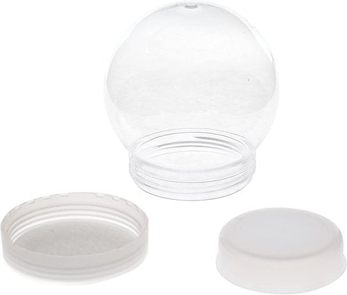 Creative Hobbies DIY Snow Globe - 4 Inch Clear Plastic Water Globe with Screw Off Cap for Custom Crafts