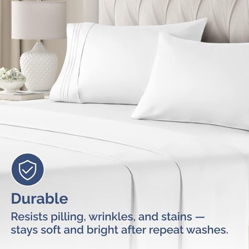 King Standard Pillow Cases - Soft Hotel Quality Covers for Comfy Bedding | Set of 4, Machine Washable, White