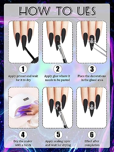 24Pcs Planet Nail Charms 3D Saturn Rhinestone Gems for Nail Art DIY