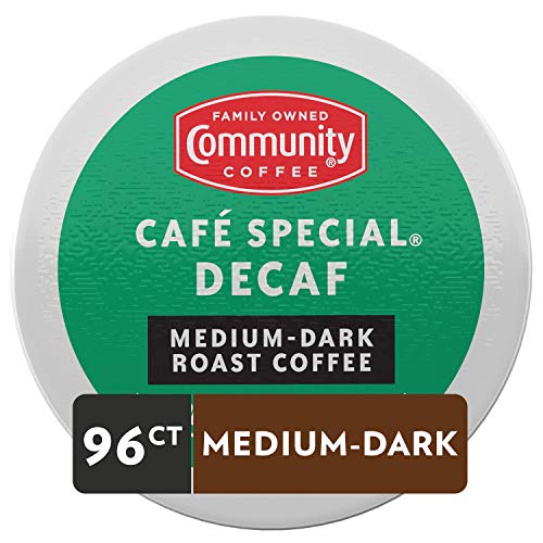 Community Coffee Café Special Decaf Pods - Medium Dark Roast, 96 Count