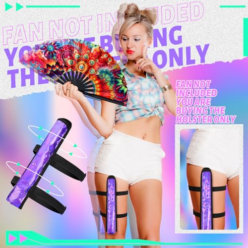 Cosblank Folding Thigh Holster for Hand Fan - Rave Accessory