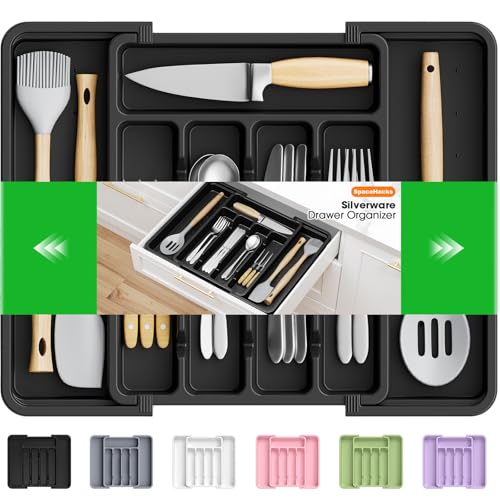 Adjustable Silverware Organizer - Expandable Utensil Holder for Kitchen