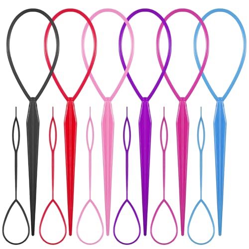 Bruislard 12 Pack Hair Loop Tool Set Ponytail Makers French Braid Tools