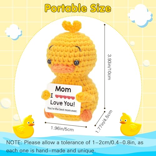Inspirational Crochet Duck with Affirmations | Positive Gift for Women