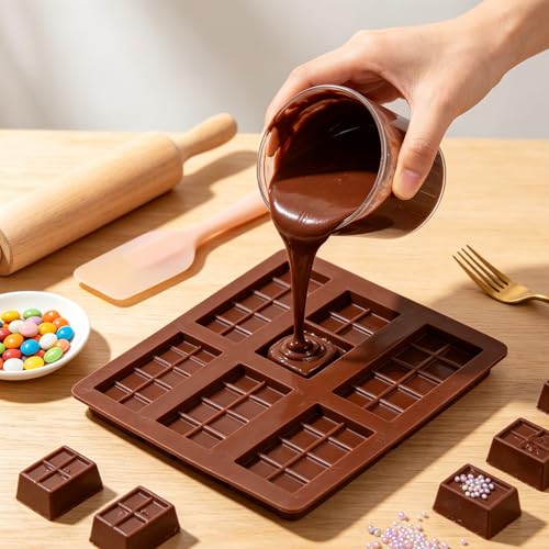Food Grade Silicone Chocolate Bar Molds for Baking & Candy