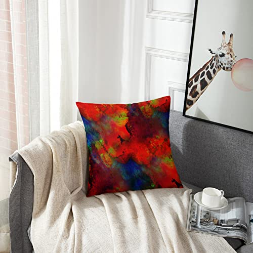 Emvency 18x18 Inch Colorful Abstract Watercolor Throw Pillow Cover