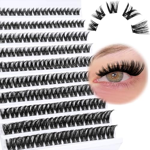 SLSXNL DIY Lash Clusters 120pcs D Curl Volume Eyelash Extensions 8-16mm