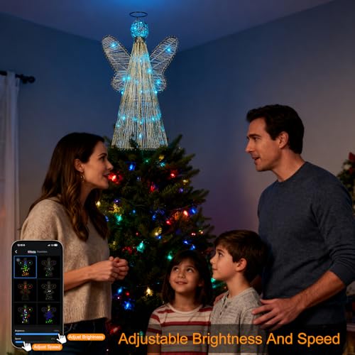 12-Inch Smart Christmas Tree Topper Angel with 80 Lighting Modes, App & Remote Control