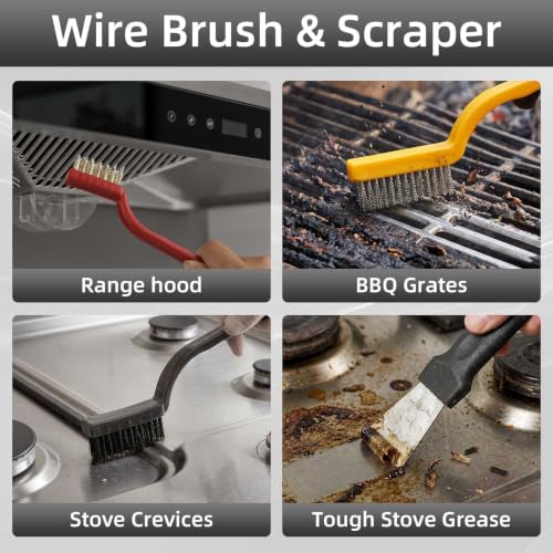 12-Piece Crevice Cleaning Brush Set with Scraper for Grout and Kitchen