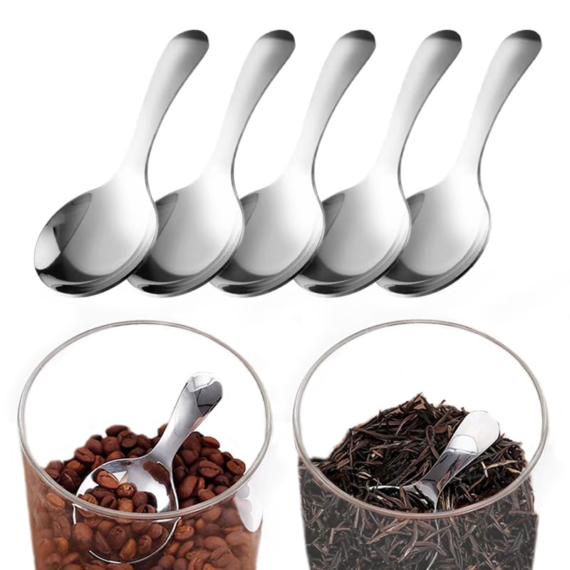Yopolaz 5 Pack Stainless Steel Mini Scoops for Coffee & Condiments