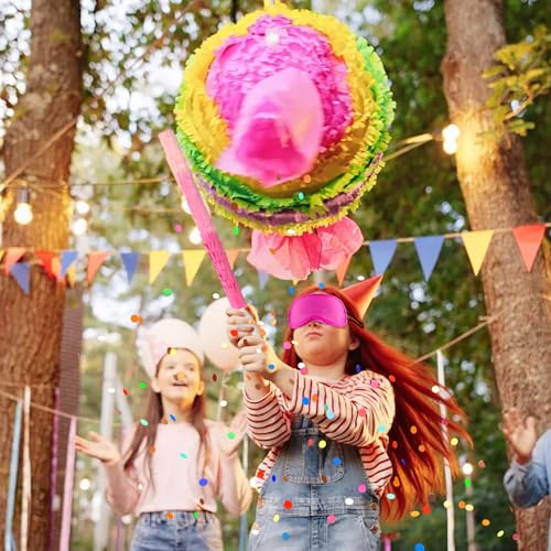 Lemicin 15.75-Inch Pink Piñata Stick Kit with Blindfold and Rope