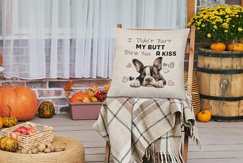 Boston Terrier Pillow Cover 18x18 - Color_3 | Dog Lover Gift