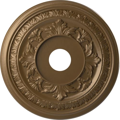 Ekena Millwork 19" PVC Ceiling Medallion in Metallic Champagne Bronze